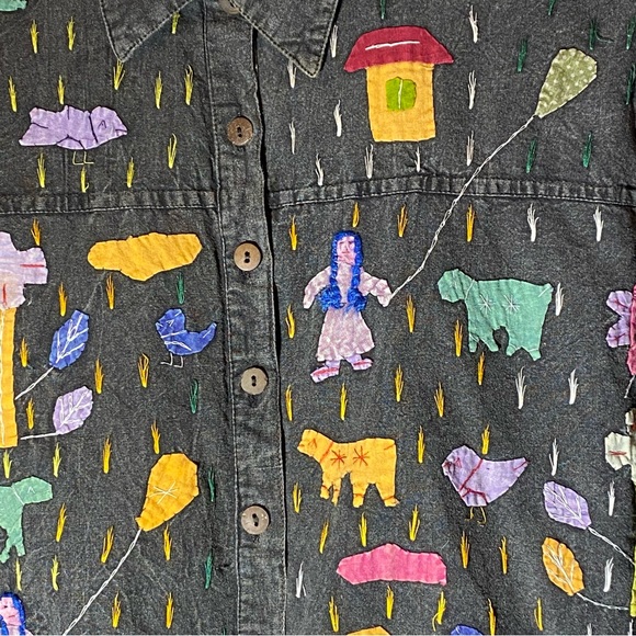 Rare Sacred Threads Medium Vintage Distressed Jacket. Hand stitching. 95. OBO - Picture 12 of 17